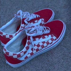 Vans Size 8 red and white